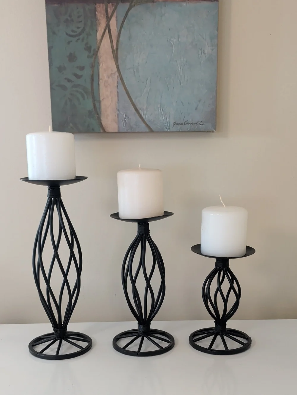 Black Metal Twisted Candle Holders Set of 3 | Home Accents Decor